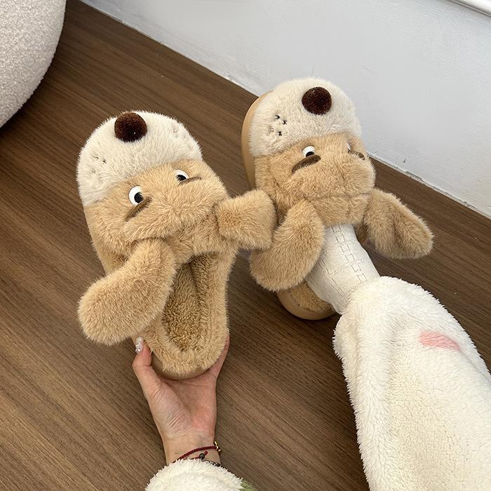 Женские мультяшные милые толстоподошвенные увеличенного размера зимние теплые с подкладкой противоскользящие уличные ботинки для хайкинга, спортивные хлопковые тапочки