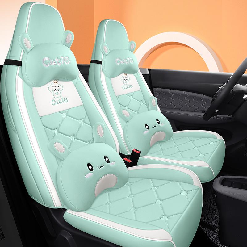 Leapmotor T03 Universal Cartoon Leather Car Seat Cover (All-Season, Full Surround)