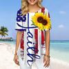 Women Plus Size Ladies Tee Shirts Sunflower Print Loose Casual Tops Female Irregular Summer Clothes
