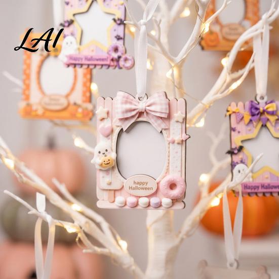 Autumn Home Decor Mini Halloween Picture Frame Small Cute Ghost Pumpkin Photo Frame Ornament Children Room Decoration Decorative Postcard Holder for