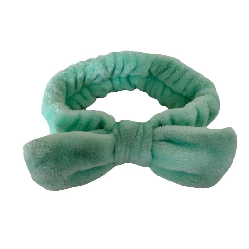 Повязка на голову с бантом из кораллового флиса, женская широкая повязка на голову для мытья лица, однотонная плюшевая повязка для волос, простые аксессуары для волос.
