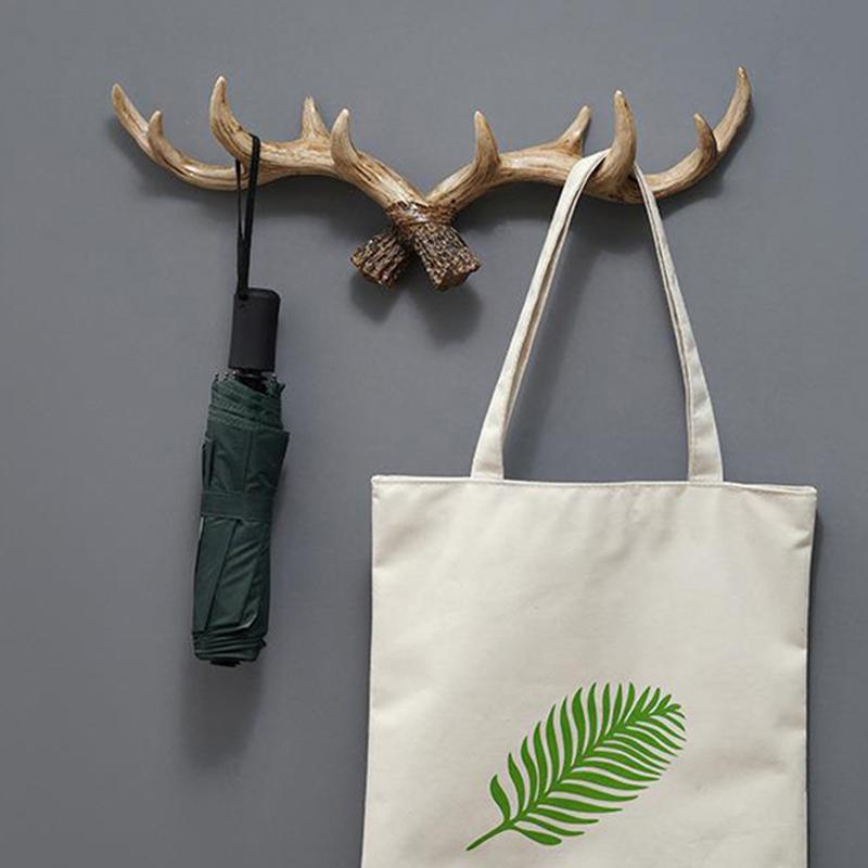 Крючок из рога оленя из смолы для полотенец, настенные декоративные крючки для вешалок для одежды, скандинавские настенные крючки для ключей