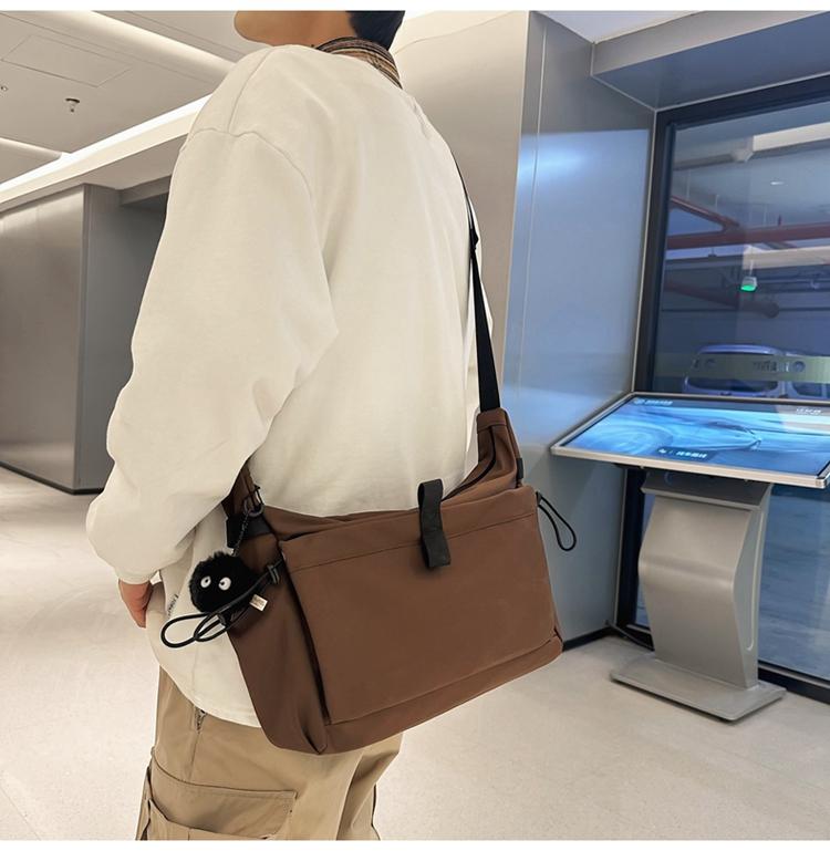 Пригородная сумка Большая вместительная сумка через плечо Сплошной цвет Студенческая сумка на плечо для мужчин и женщин