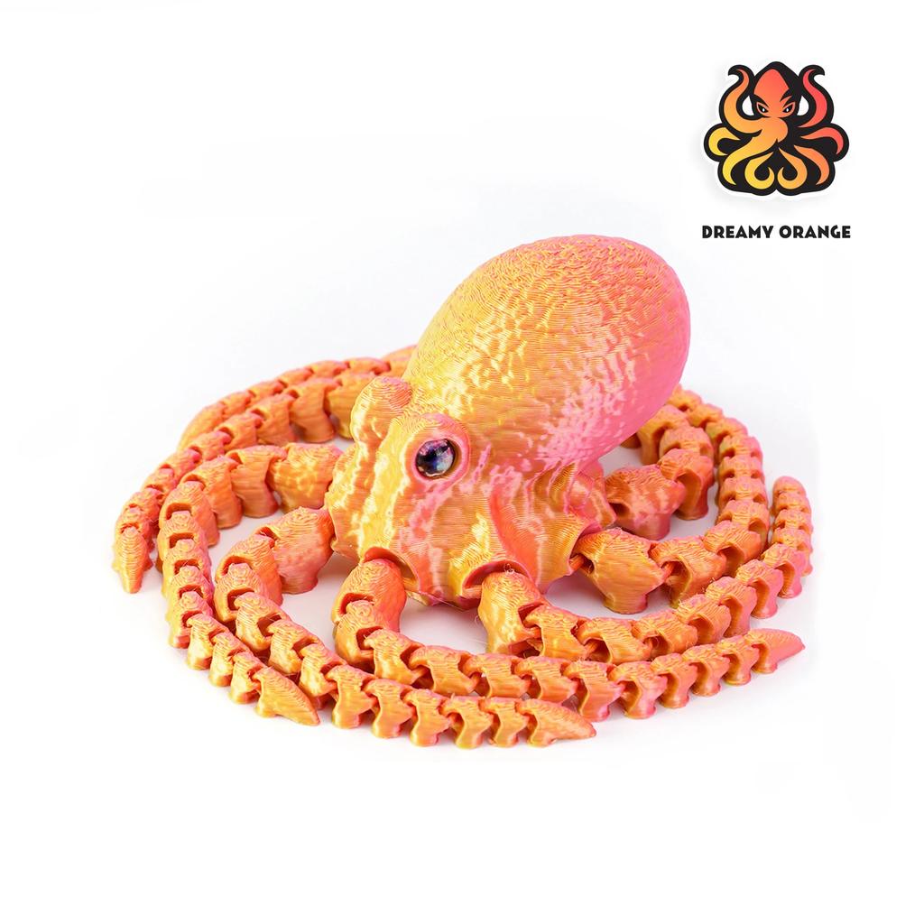 3D Printed Articulated Octopus – Poseable Tentacles Desk Toy, Eco-Friendly PLA Sculpture, Unique Gift for Kids & Adults