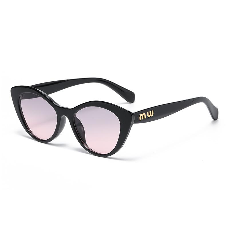 Cat Eye Large Frame UV Protection Sunglasses European and American Fan Internet Celebrity Plain Face Round Face Street Shot Sunglasses