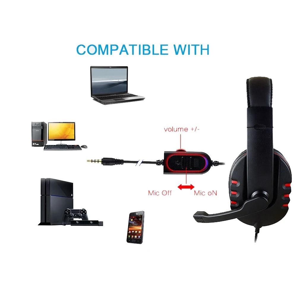 Gaming Headset Headphone with Microphone for PS5, PS4, Nintendo Switch, Playstation4 Vita, Mac, Laptop, Tablet, Computer, Mobile Phones (3.5mm Plug)