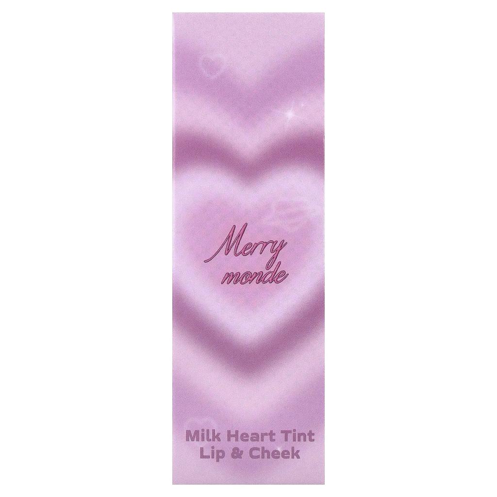 Merrymonde Milk Heart Tint, Lip & Cheek, 03 Mute Milk, 5g