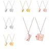Heart Envelope Necklace Openable Lovers Choker Necklace Simple Pendant Sweater Chain  Girls