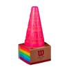Wilson Safe Cones Marker Cones, 12-Pack, Orange, Pink, Green, Red, Yellow, and Blue, WR8408701001