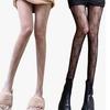 Mesh socks, fishnet socks, spring, summer and autumn, little moon, hollowed-out thin lace pantyhose, black backing silk, anti-hook silk.