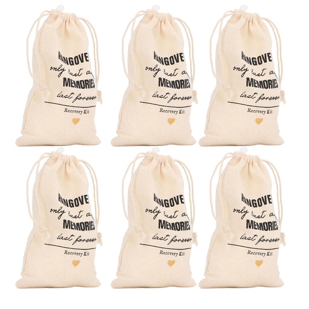 6pcs Bachelor Party Gift Bags with Drawstring Linen Party Favors Bachelor Bridal Shower Pouches for