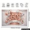 2D Rose Gold 60th Birthday Backdrop with Flowers & Gift Box Party Banner