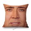 Funny Hilarious Art Nicolas Cage Dwayne Johnson Rock Smiling Face Meme Humorous Sofa Decoration Pillow Case Linen Cushion Cover