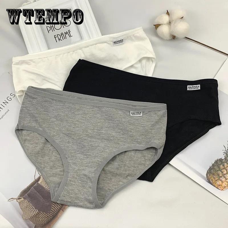 3 шт./компл. женские однотонные повседневные мягкие трусы большого размера со средней талией, бесшовные хлопковые универсальные трусы