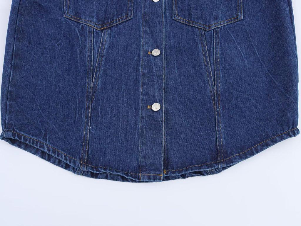 Весна 2025 Женская джинсовая куртка-рубашка европейского и американского стиля с длинными брюками