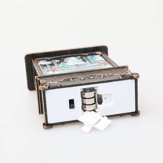 Рождественский фонарь с ретро-рамкой и встроенной елкой, снеговиком, оленем, статуэтка, работающая от батареек, ночник, настольное украшение