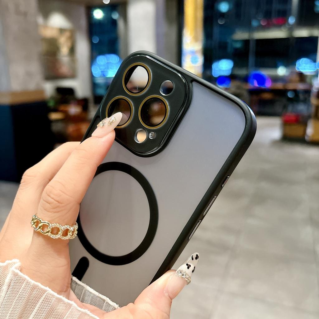Для iPhone16promax Матовый магнитный чехол для телефона с ощущением кожи для Apple 15nm Объектив Жесткий чехол