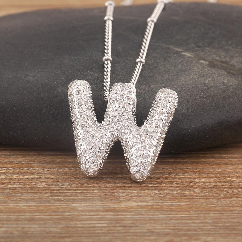 Nidin Горячая Распродажа Паве Кристалл Циркон Буквы от A до Z Подвеска Ожерелье Мужские и Женские Парные Инициалы Имен Алфавит Ювелирные Изделия Прекрасный Подарок