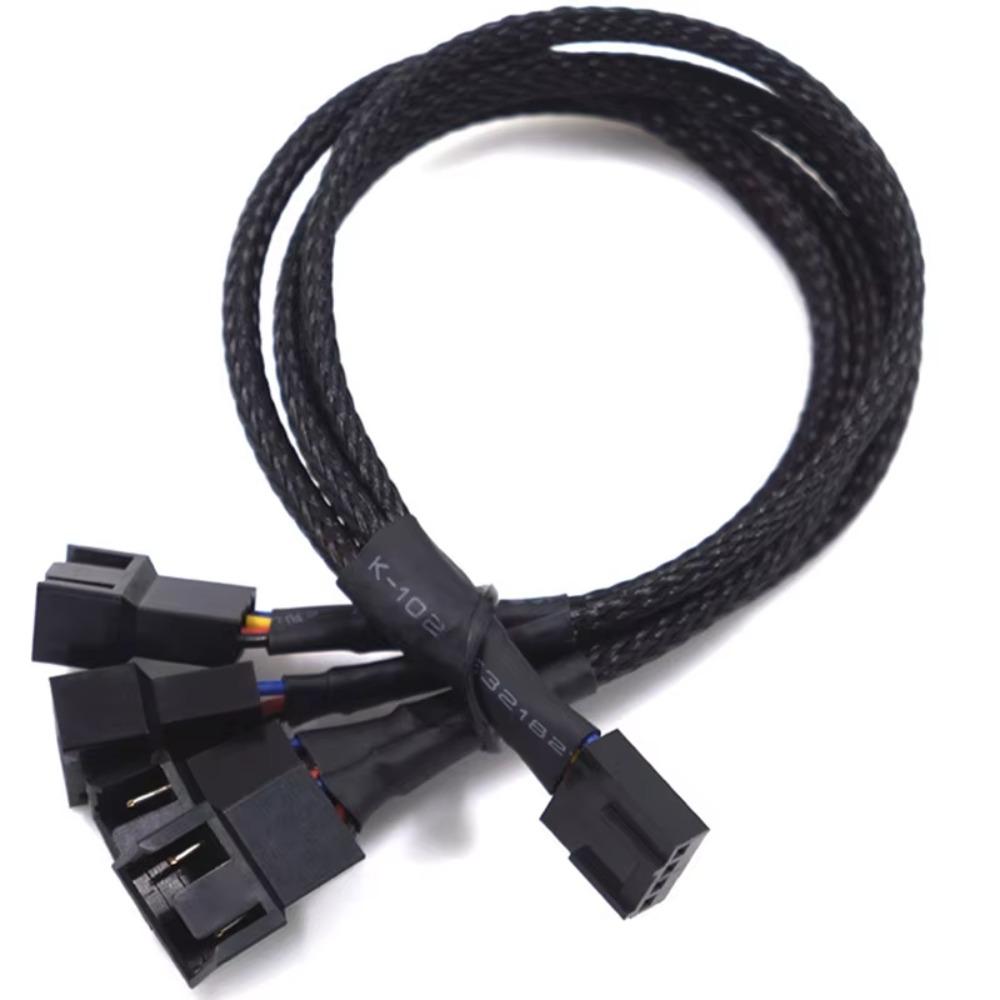 Black Sleeved 4 Pin Pwm Fan Cable Male To Female Pwm Extension Cables Computer Fan