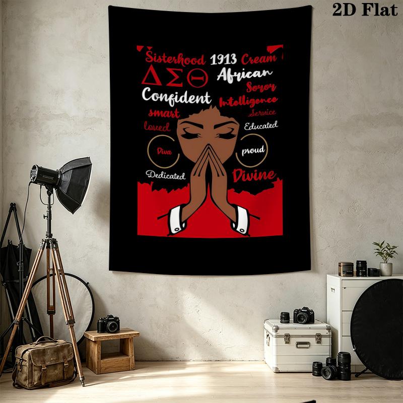 Delta Sigma Theta Wall Tapestry Aesthetic Wall Hanging Printed Fabric Blanket Decorative Tapestries For Bedroom Living Room Home Decor