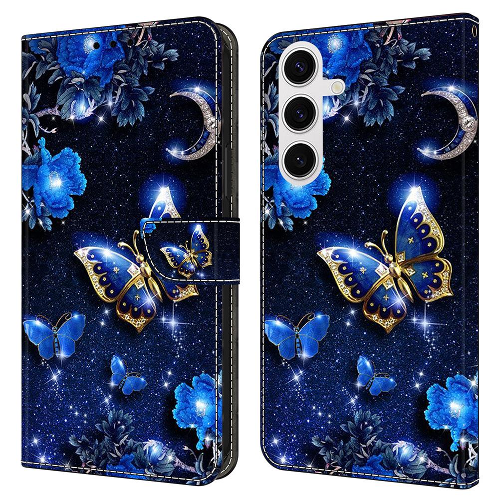 For Samsung Galaxy S25 Leather Case Pattern Printing Wallet Stand Flip Phone Cover