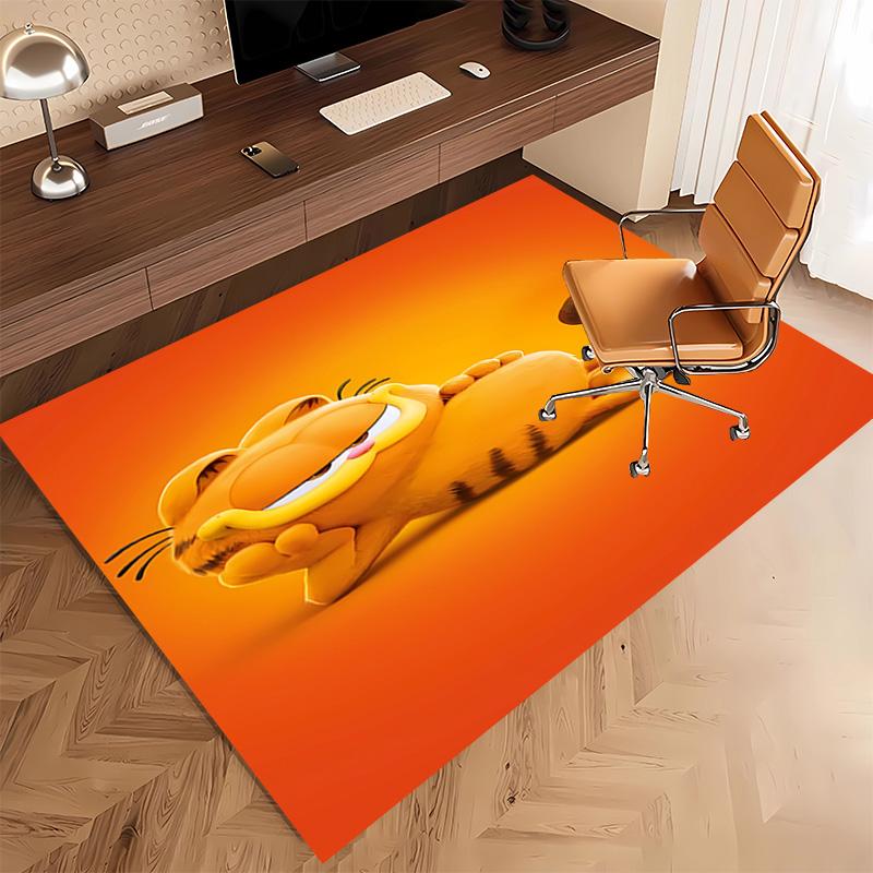 1pc Cute Garfield Print Area Rug - Soft, Washable Non-Slip Indoor Mat, Living Room, Home Office Decorative Rug,Office Decorative