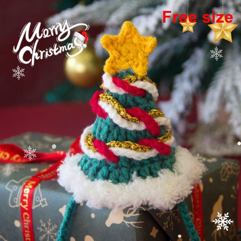 Christmas Pet Collar Navidad Cats Clothing Christmas Puppy Necklace Hand-knitted Pet Scarf  Xmas New Year Pet Cats Accessories