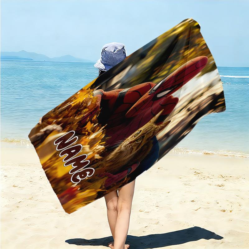 Personalized "Spider-Man: Spider-Verse" Beach Towel Microfiber Beach Towel Thin Absorbent for Beach Swimming Yoga Bath Sports. 0910241