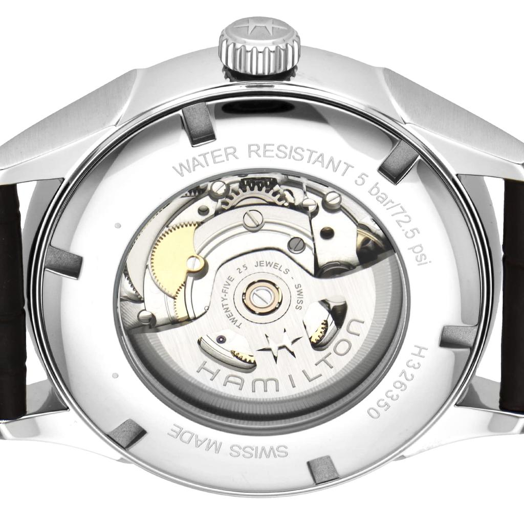 Watch Jazzmaster Ivory Dial Stainless Steel Sapphire Crystal Automatic Winding 5 ATM Water Resistant 42MM Swiss Watch H32635521 Brown [Hamilton] Men's