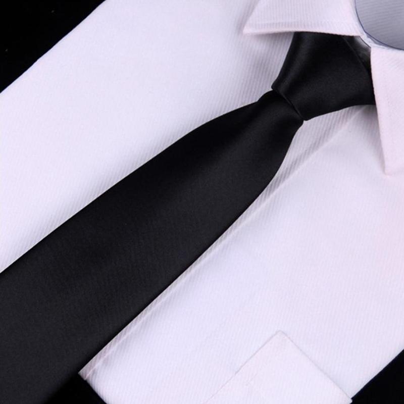 Black Clip On Men Tie Security Ties For Men Women Unisex Tie Clothing Necktie
