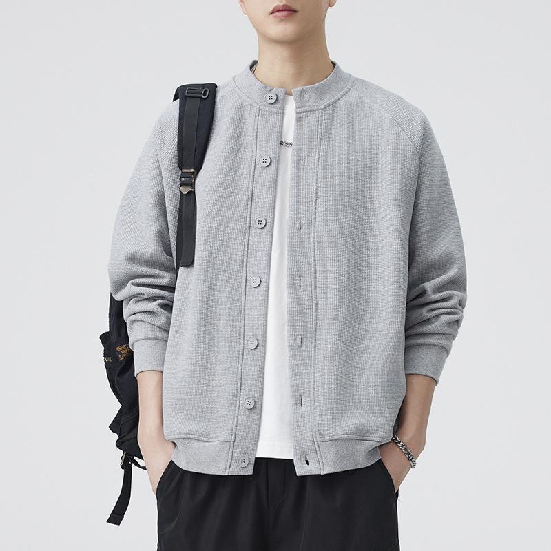Аньян 2025 Осень Мужской Тяжелый Кардиган на Пуговицах: Трендовая, Свободная, Повседневная Куртка