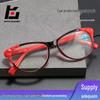 Retro Cat-Eye Blue Light Blocking Reading Glasses for Women, European & American Fashion, Spring Hinges, HD Prescription.