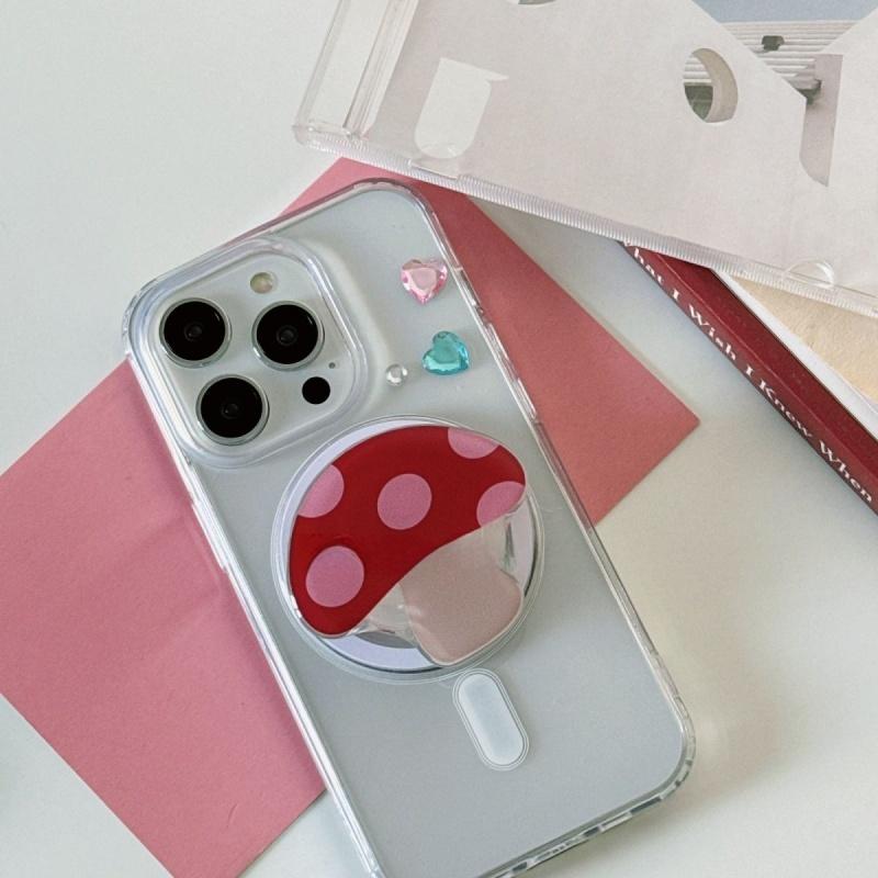 Cute Cartoon Mushroom For Magsafe Magnetic Phone Griptok Phone Holder Stand Universal Phone Ring Grip Tok For iPhone 16