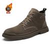 Модные Высококачественные Новые Мужские Ботинки Кожаные Ботинки Пустынные Мужские Зимние Модные Ботильоны Легкие Уличные Ботинки для Мужчин Зимние Повседневные Теплые