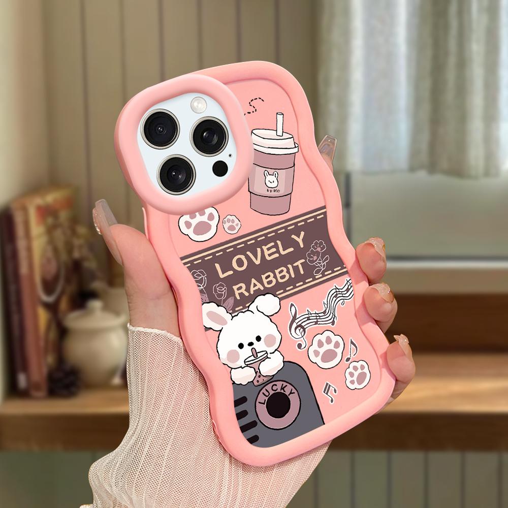 Big Wave Edge Soft Silicone Material Macaron Phone Case Shockproof Protective Rubber Casing for iPhone Samsung Huawei Honor Xiaomi Redmi OnePlus Moto