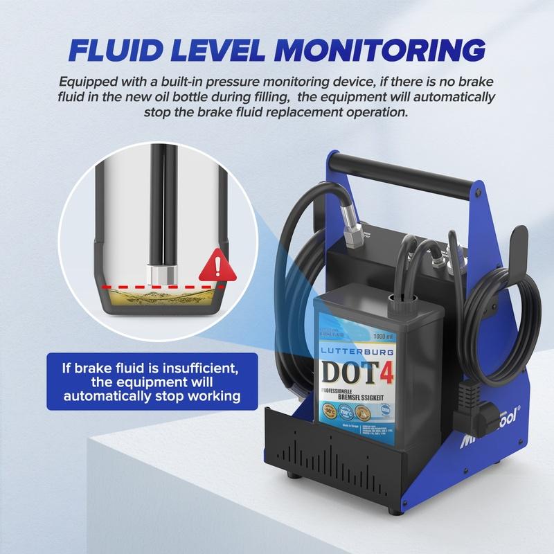 MR CARTOOL F109 Car Brake Fluid Extractor Oil Pump Brake Oil Changer Machine 1.2L Recycle Bottle Brake Bleeder Fluid Pump Kit