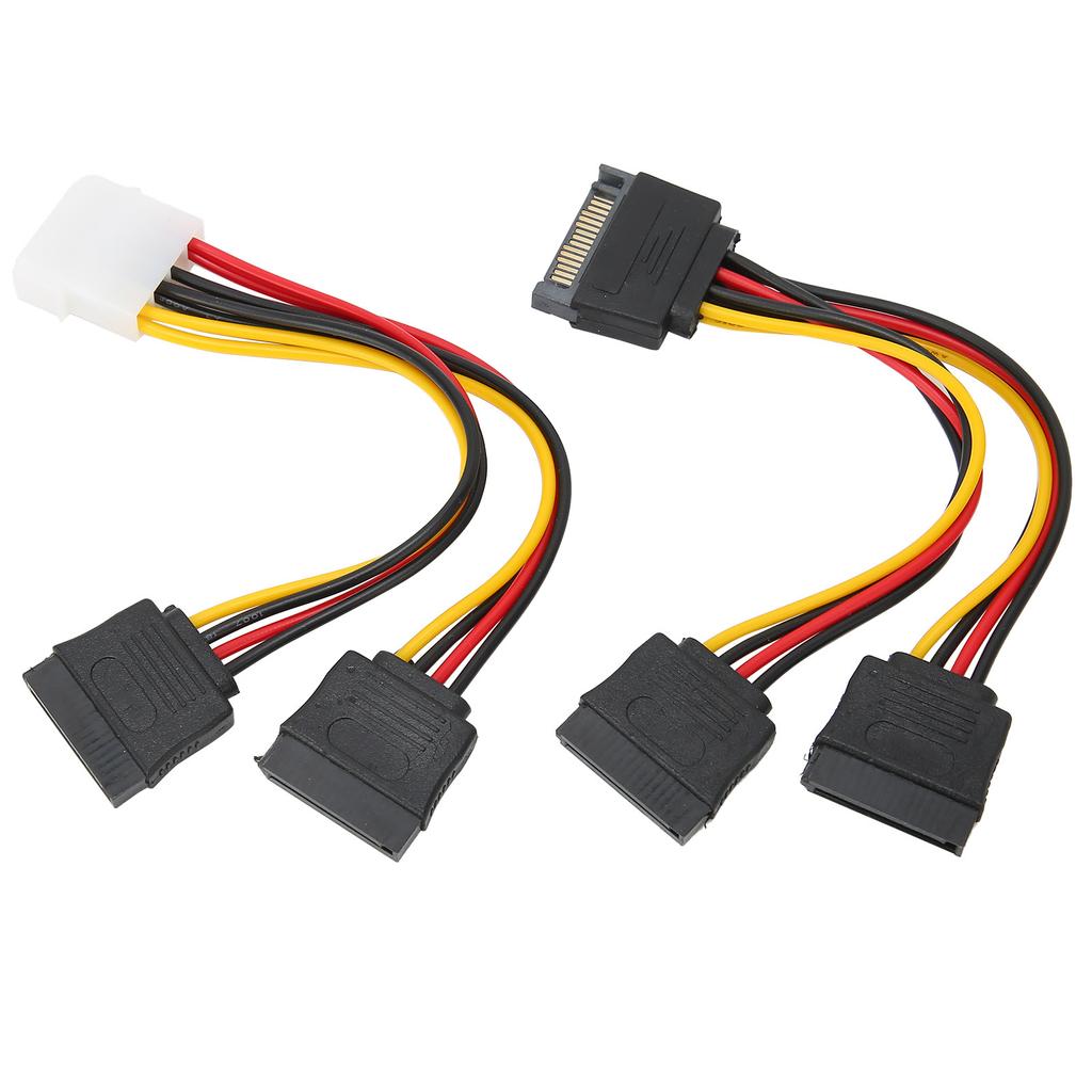 2 шт. Кабель питания жесткого диска 4-контактный IDE 15-контактный SATA Male на 2 Female распределительный кабель-адаптер