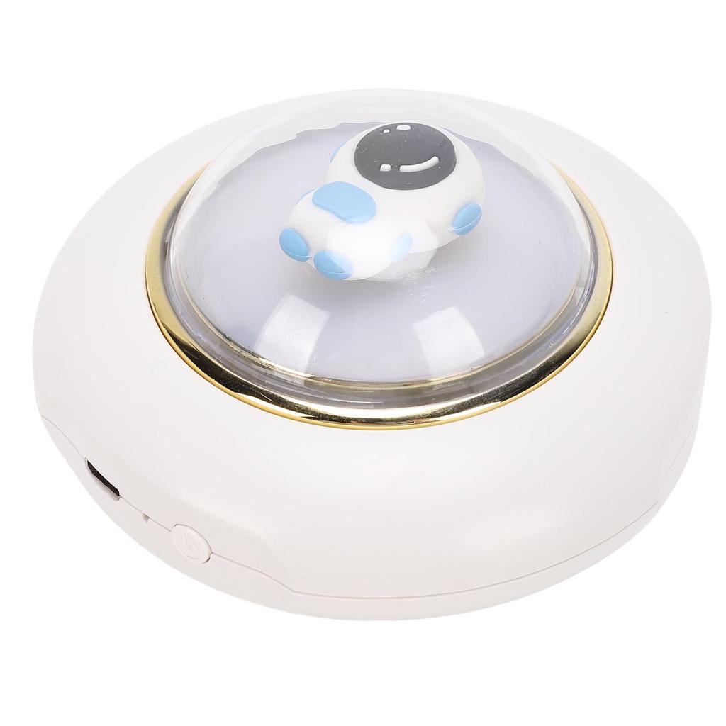 Small Hand Warmer with Night Light Astronaut Rechargeable Hand Warmer for Office Outdoor Travel White