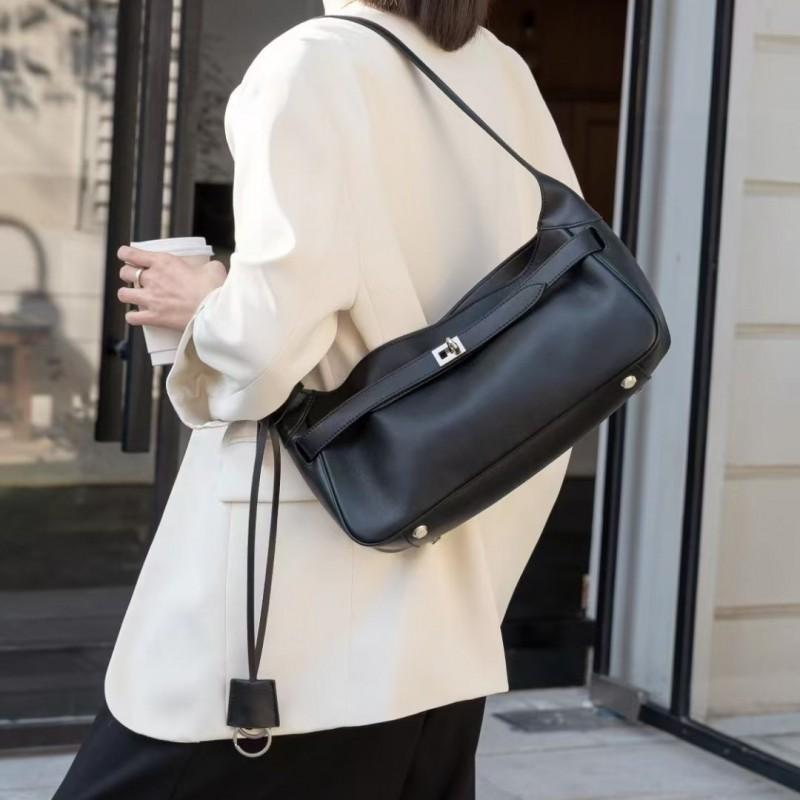 Bel Air Hobo Leather Shoulder Bag With Lock Large Capacity Crossbody Tote Women