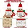 Funny Positive Energy Christmas Potato Doll With Card Home Room Decoration Handmade Knitted Potatoes Ornament Christmas Gifts