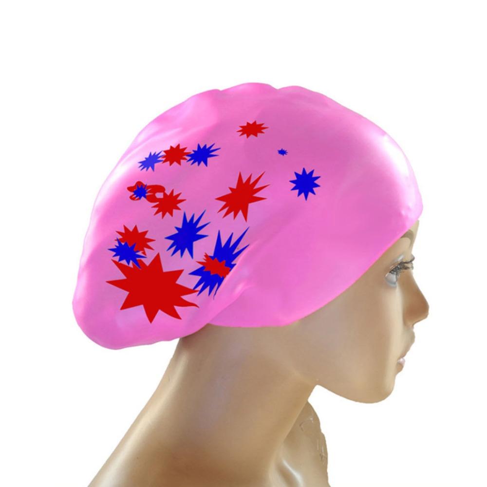 Large Size Long Hair Swimming Cap Silica Gel Swim Gear New Silicone Swimming Cap  Lady