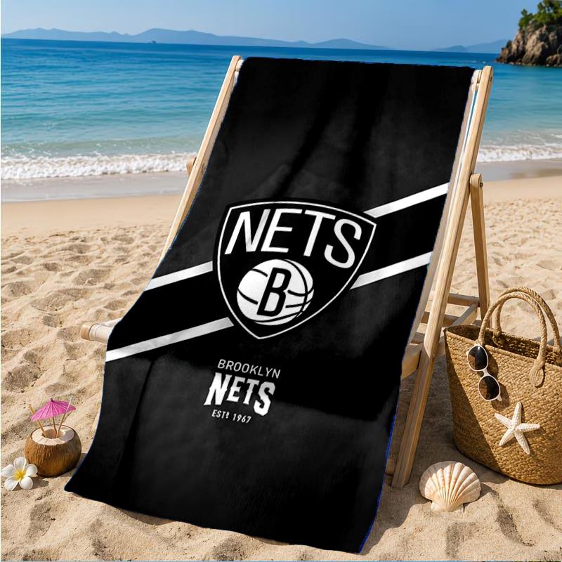 Brook-lyn Nets Art Beach Towel, Super Soft Microfiber, Perfect Gift for Her/Him, Birthday, for Pool, Beach, Travel, Decor Beach Party
