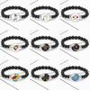 Men And Womens Beaded Bracelet Autism Awareness Black Stretch Cord