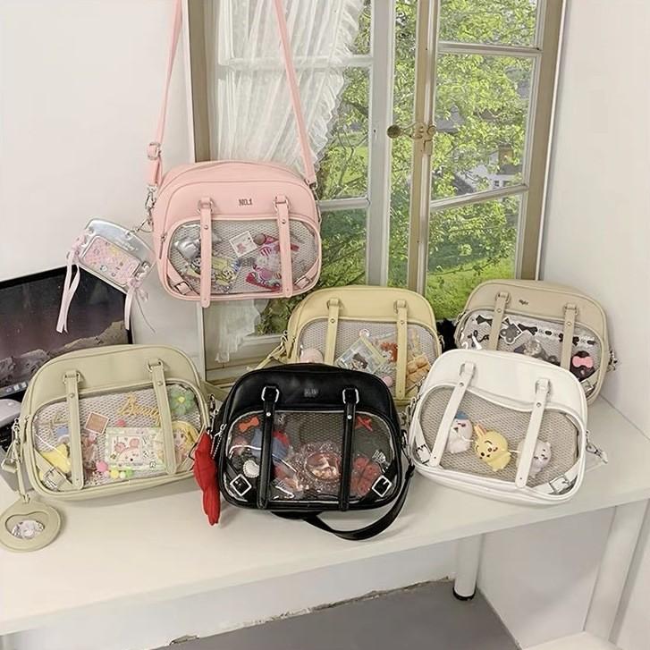Pu Cartoon Chiikawa Doubles Shoulder Bags Girls Clear Backpack Multi Colors