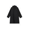 Solid Color Logo Hooded Single-Breasted Mid-Length Windbreaker Men Outerwear Black FD2870-010