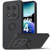 Чехол для Xiaomi Redmi Note 14 Pro Plus 5G/Note 14 Pro+ 5G, Жидкий силикон с вращающимся кольцом, Черный