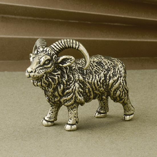 Статуэтка козла Yousheng Brass Vintage Long Horn Own Model Mini Animal Metal Statue Sculpture Desktop Feng Shui Desktop Decoration Ornament