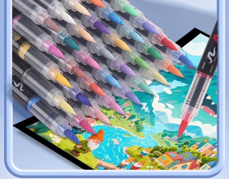 Моющиеся акриловые маркеры с мягким наконечником – Набор для DIY: Ваза для стекла и акварельные маркеры