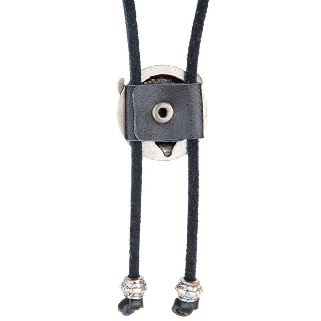 Галстук-боло ручной работы круглой формы в западном ковбойском стиле, галстук-боло с подвеской в виде головы быка из искусственной кожи для мужчин