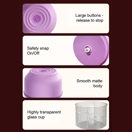 Electric Mini Garlic Chopper USB Meat Grinder Easy To Clean Compact Portable Garlic Ginger Crusher Kitchen Tool